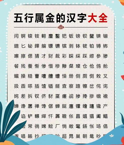 九画五行属金的字有哪些？嫩否列举一些？