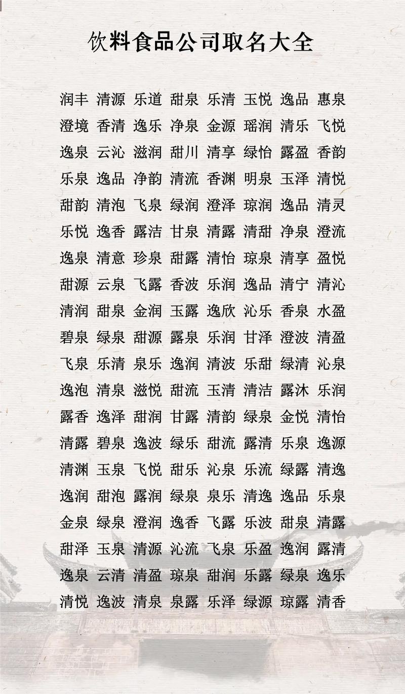 有哪些好听的饮料名字可以成长尾？