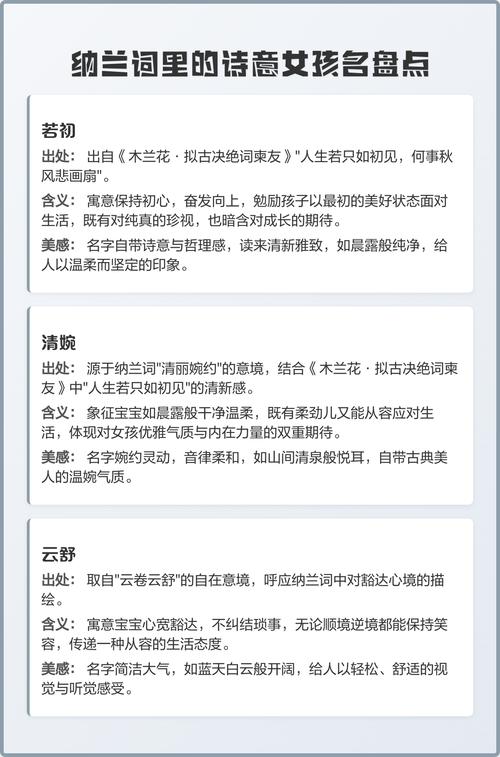 纳兰姓女孩名字有哪些好听又寓意美好的，推荐几个？