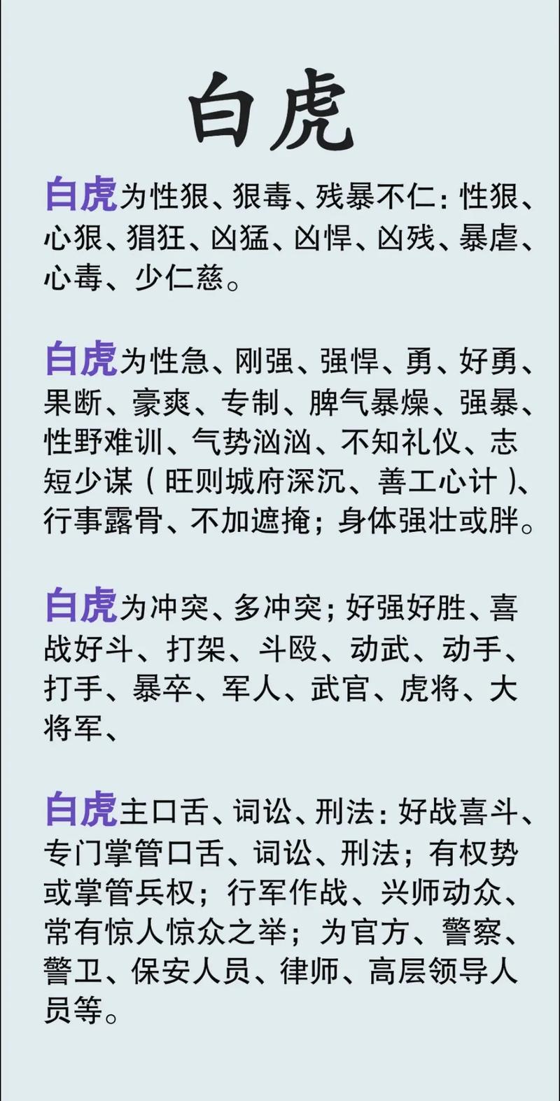 女生性格像老虎，四白指的是什么？