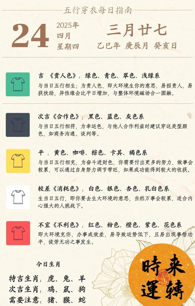 明天五行穿衣运势中，我的幸运颜色是什么？