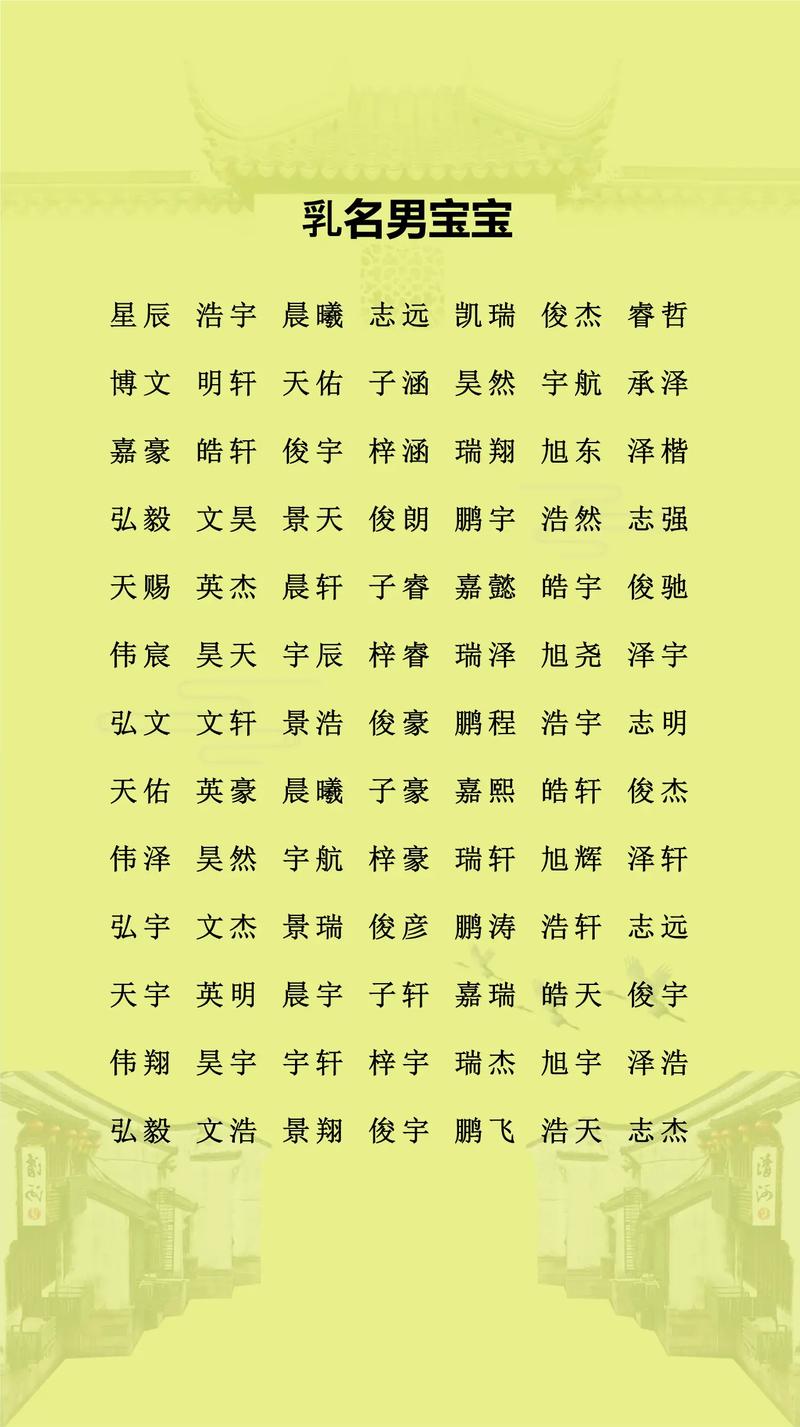 有没有超洋气的男孩乳名，适合可爱洋气的男宝宝小名推荐？