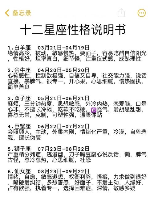 十二星座有哪些独特的性格特点和表现？