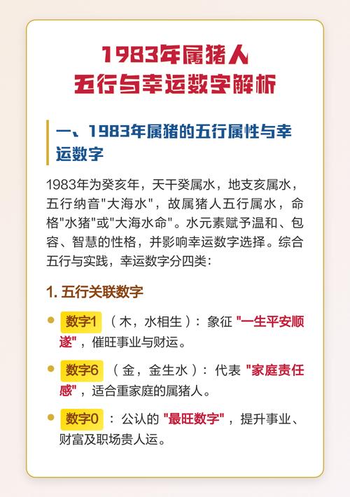 1983年属猪的人五行属水，那他们的生肖属相具体是什么？