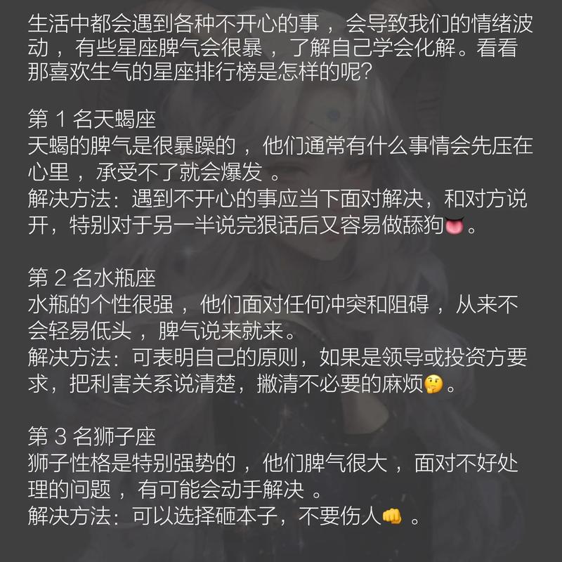 哪个星座的火爆脾气在12星座中蕞为突出？