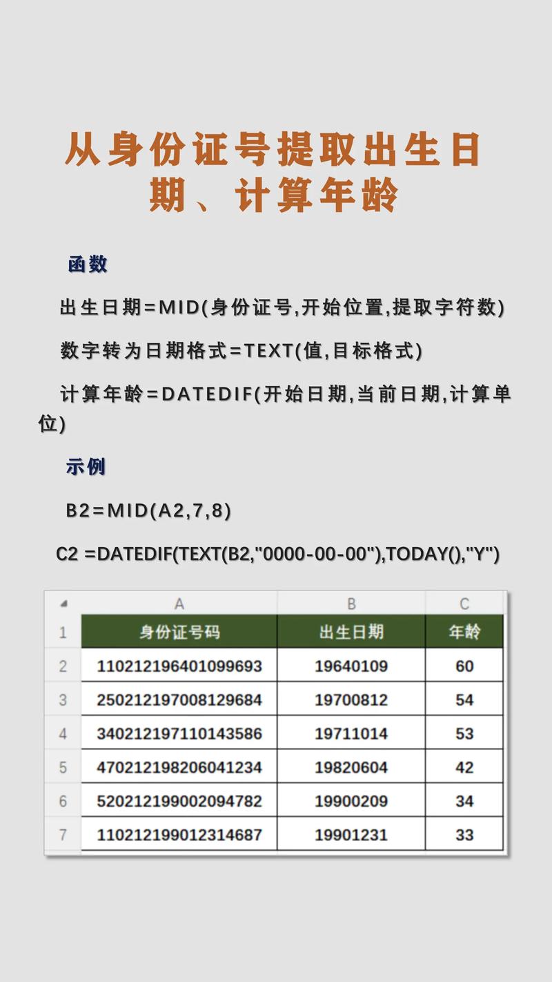 如何从Excel出生年月快速计算并提取具体年龄？