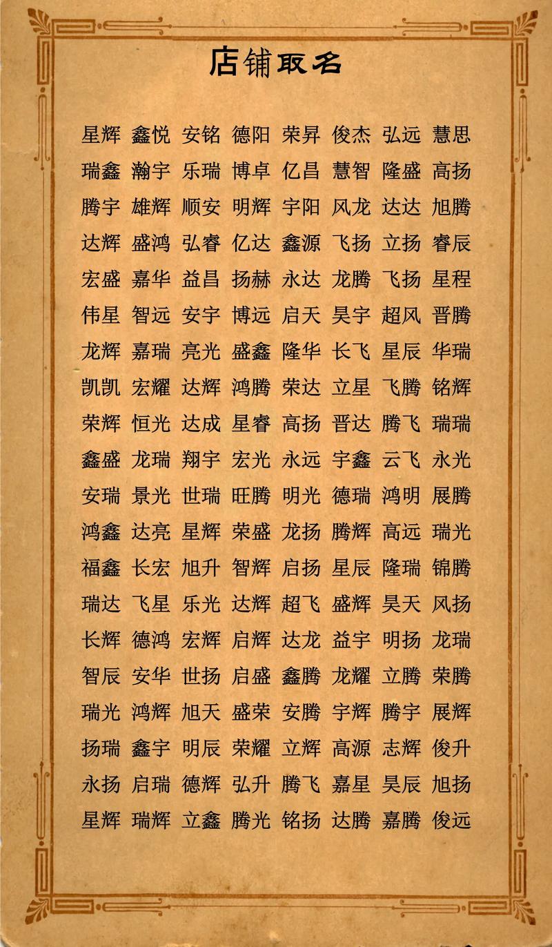 如何根据店铺的生辰八字来取一个独特且吉祥的名字？