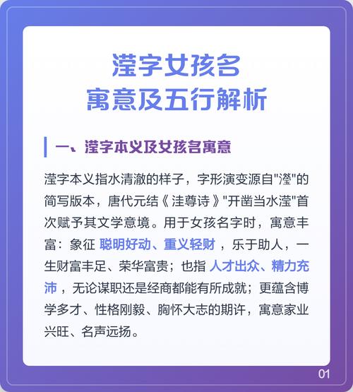 滢字在女孩名字中的寓意是什么？