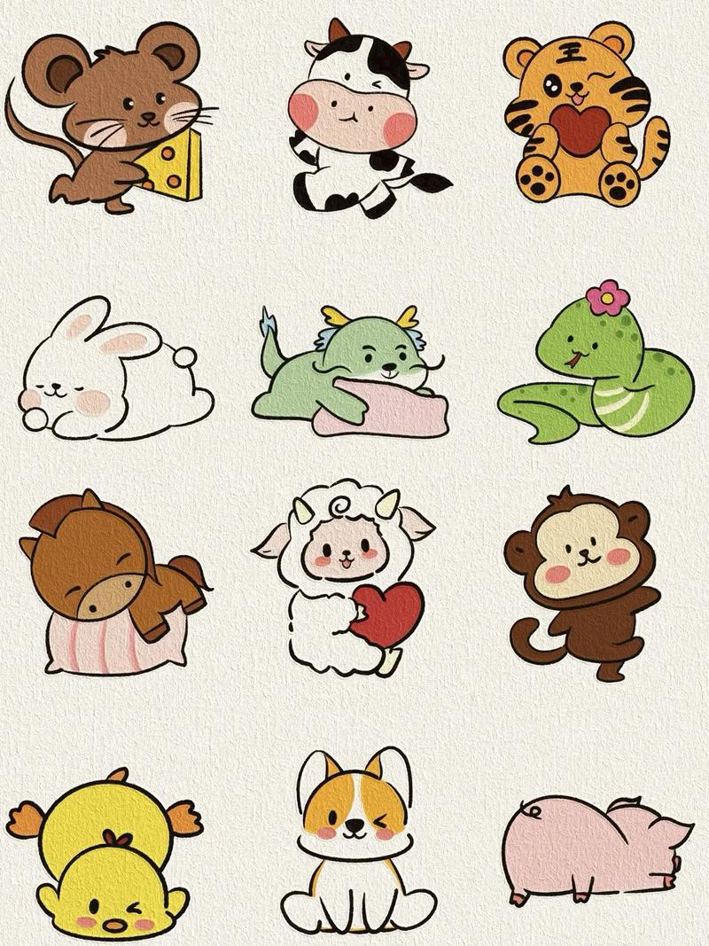 如何用简单画法轻松绘制十二生肖图案？