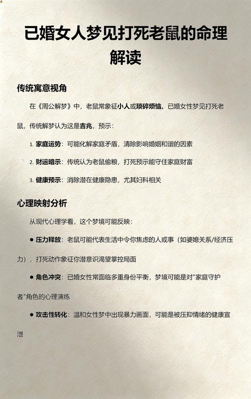 女人梦见自己打死老鼠还有血预示着什么含义？