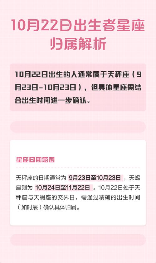 10月22日出生的人属于哪个星座呢？