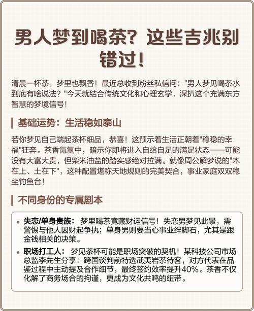 梦见喝茶周公解梦是什么含义或象征？