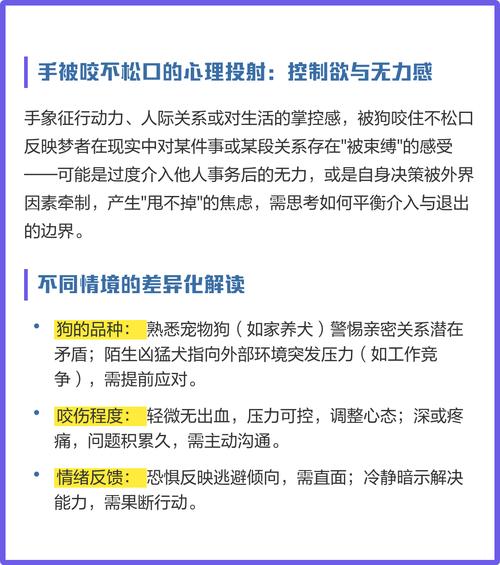 梦见狗咬住自己不松口究竟预示着什么含义或象征？