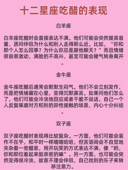哪个星座组合最容易因为吃醋而发生争执？