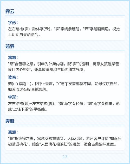 霁字取名女孩，霁后面加什么字既好听又适合作为女孩名字呢？