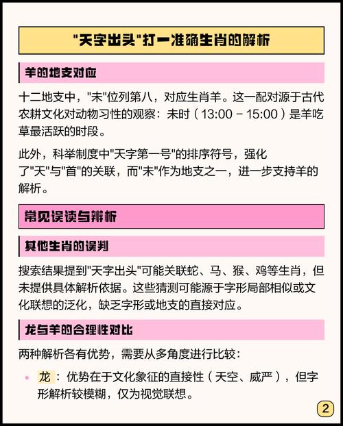 天字出头一字高所指的生肖是什么生肖？