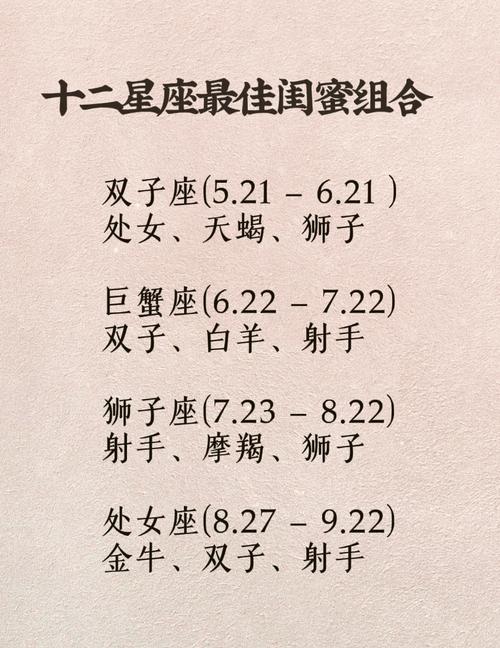 姐妹俩是什么星座组合最有可能成为好姐妹？