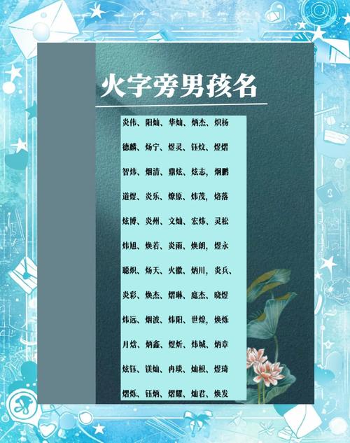 有哪些带火字旁寓意好的男孩名字推荐？