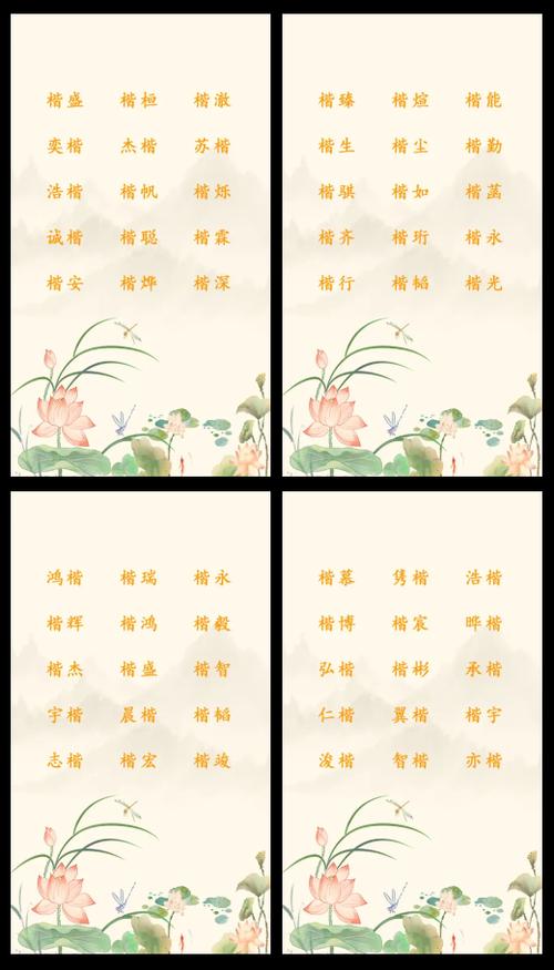 楷字取名男孩名字有哪些寓意和含义？