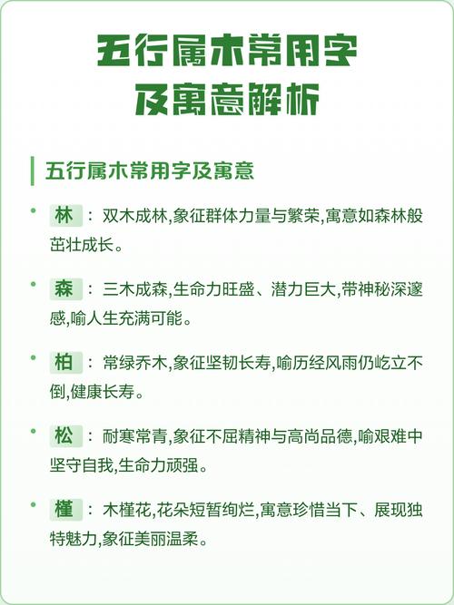 五行属木的字取名有什么寓意？