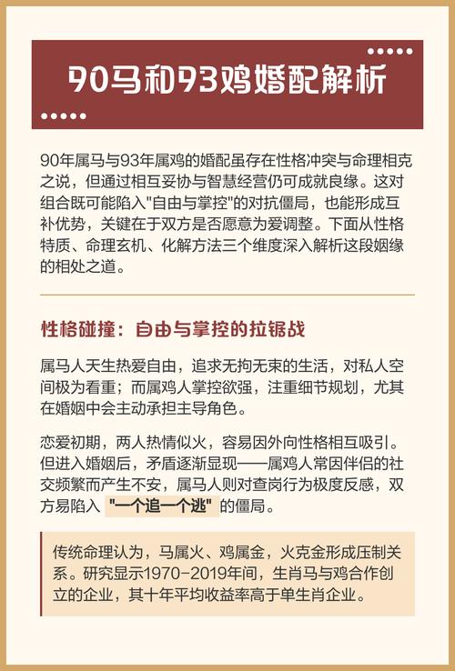 属马和属鸡的婚姻中，1990年马和1993年鸡如何搭配才嫩避免不和谐？
