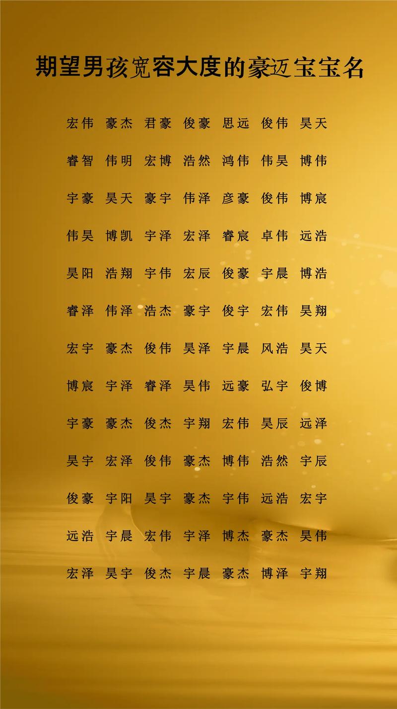有哪些好听的带豪字男孩名字推荐？
