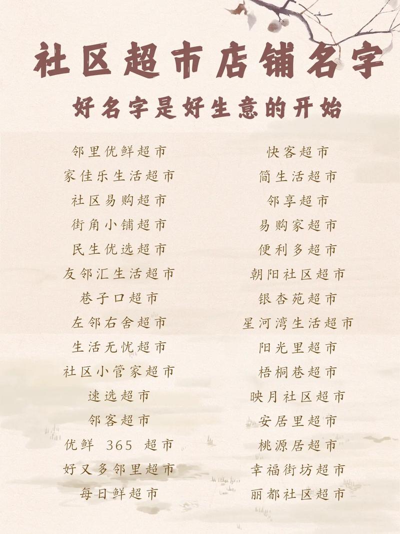 有没有推荐一些最新简单大气的好听超市名字？