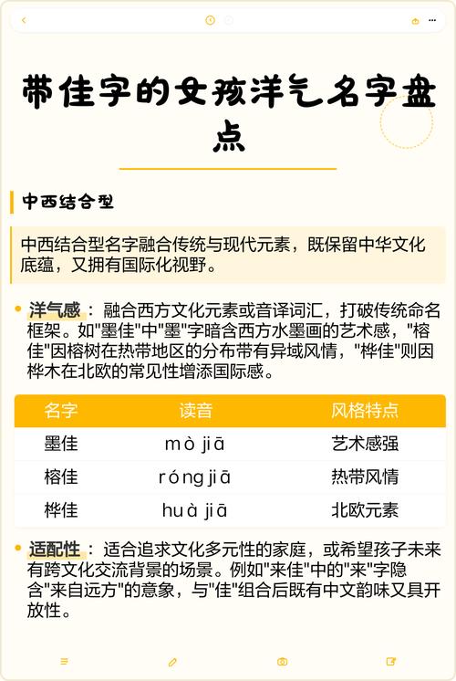 女孩名字中带佳字好听的名字有哪些？