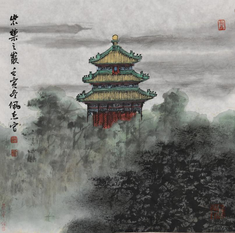 孙佩杰山水画中亭子风水意义是什么？