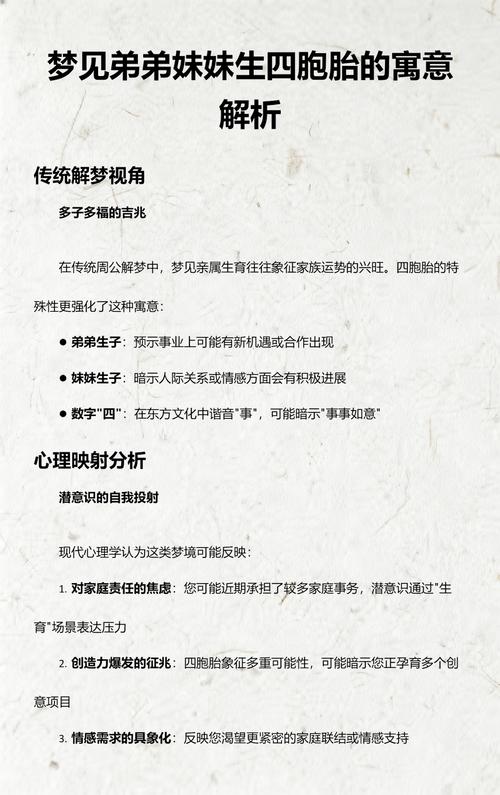 梦见生四胞胎男孩都有残疾是什么预兆或含义？
