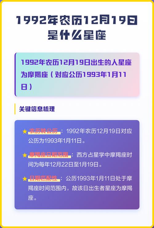 1992年12月19日出生的人是什么星座？