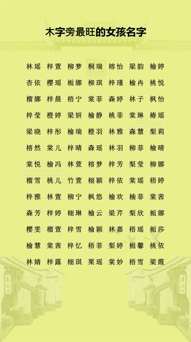 有哪些木字旁的字适合给兔年女孩取名？