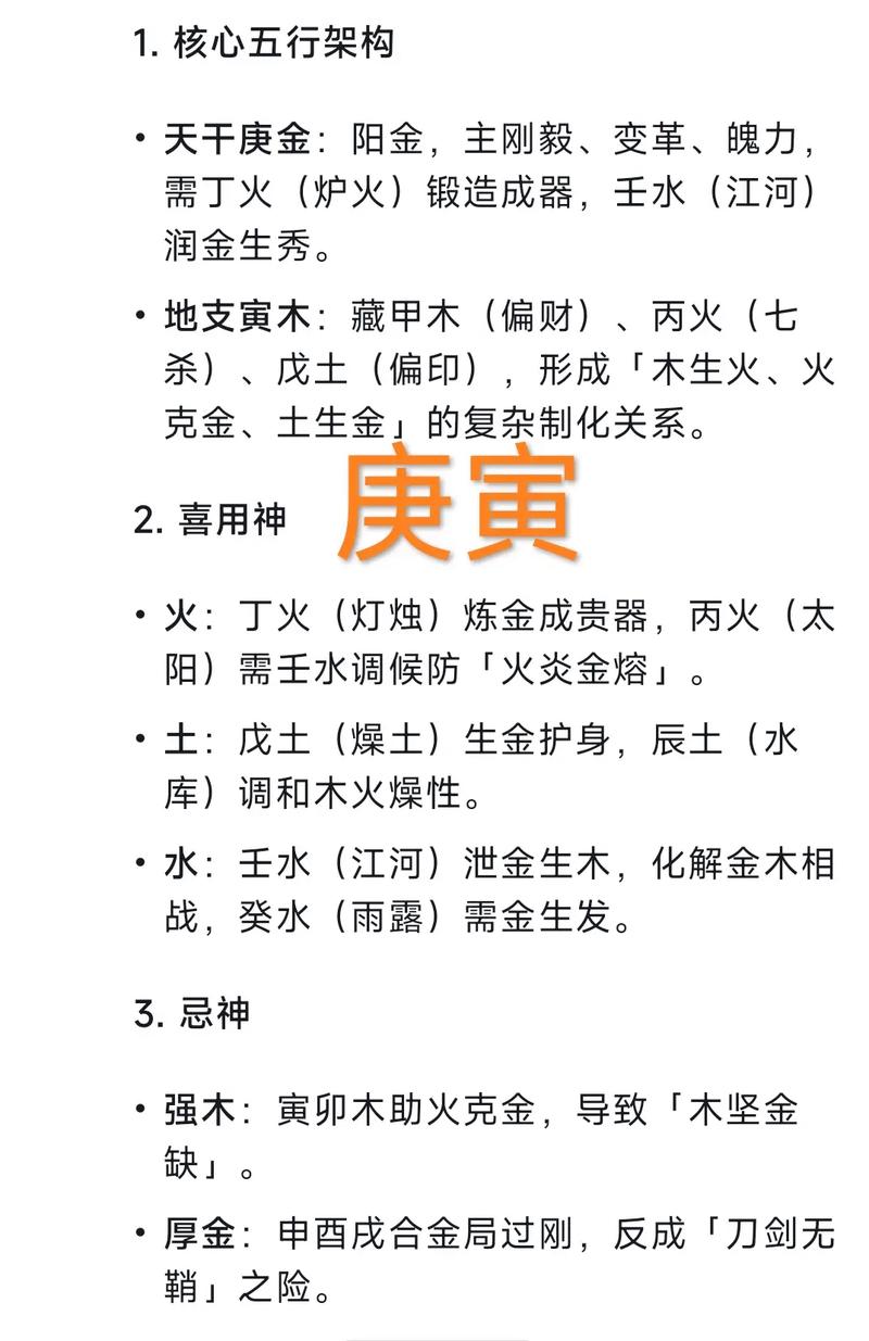 庚寅日对应的五行属性是什么？