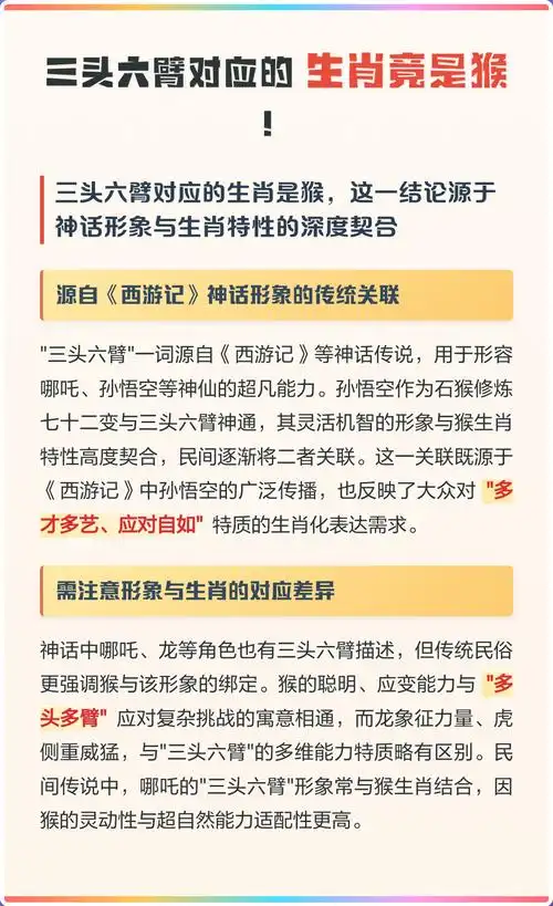 三头六臂的生肖是哪一个？