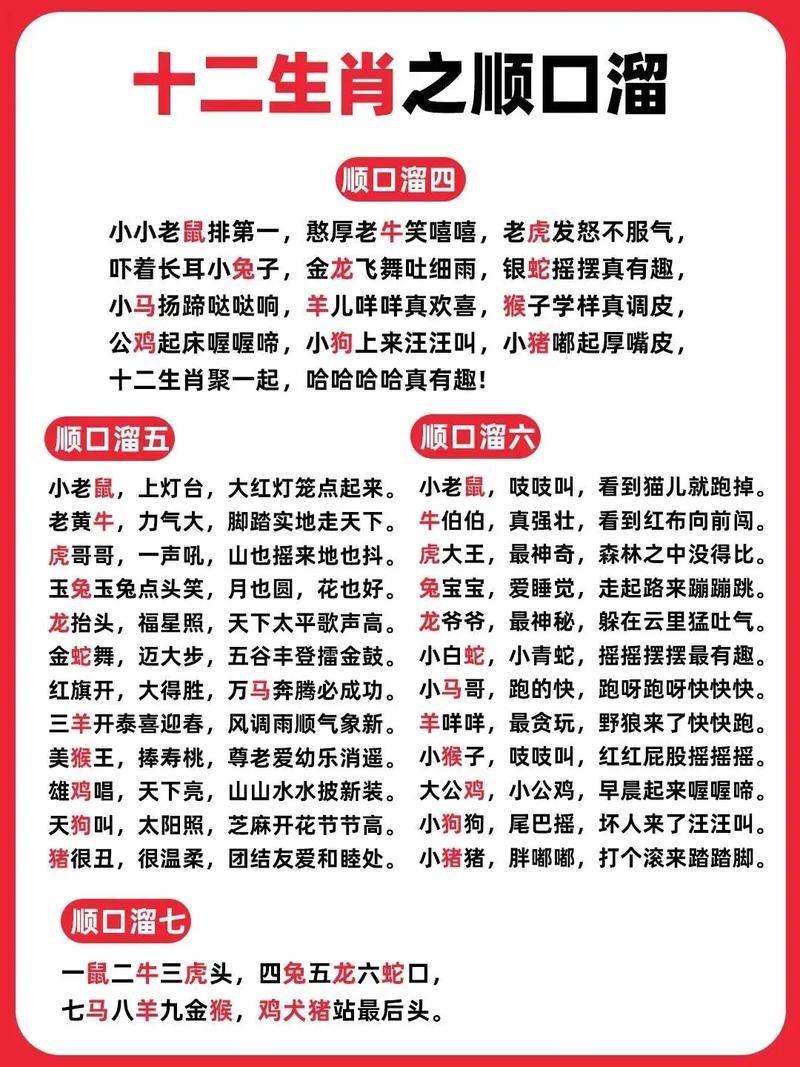 子鼠丑牛十二生肖顺口溜是什么？