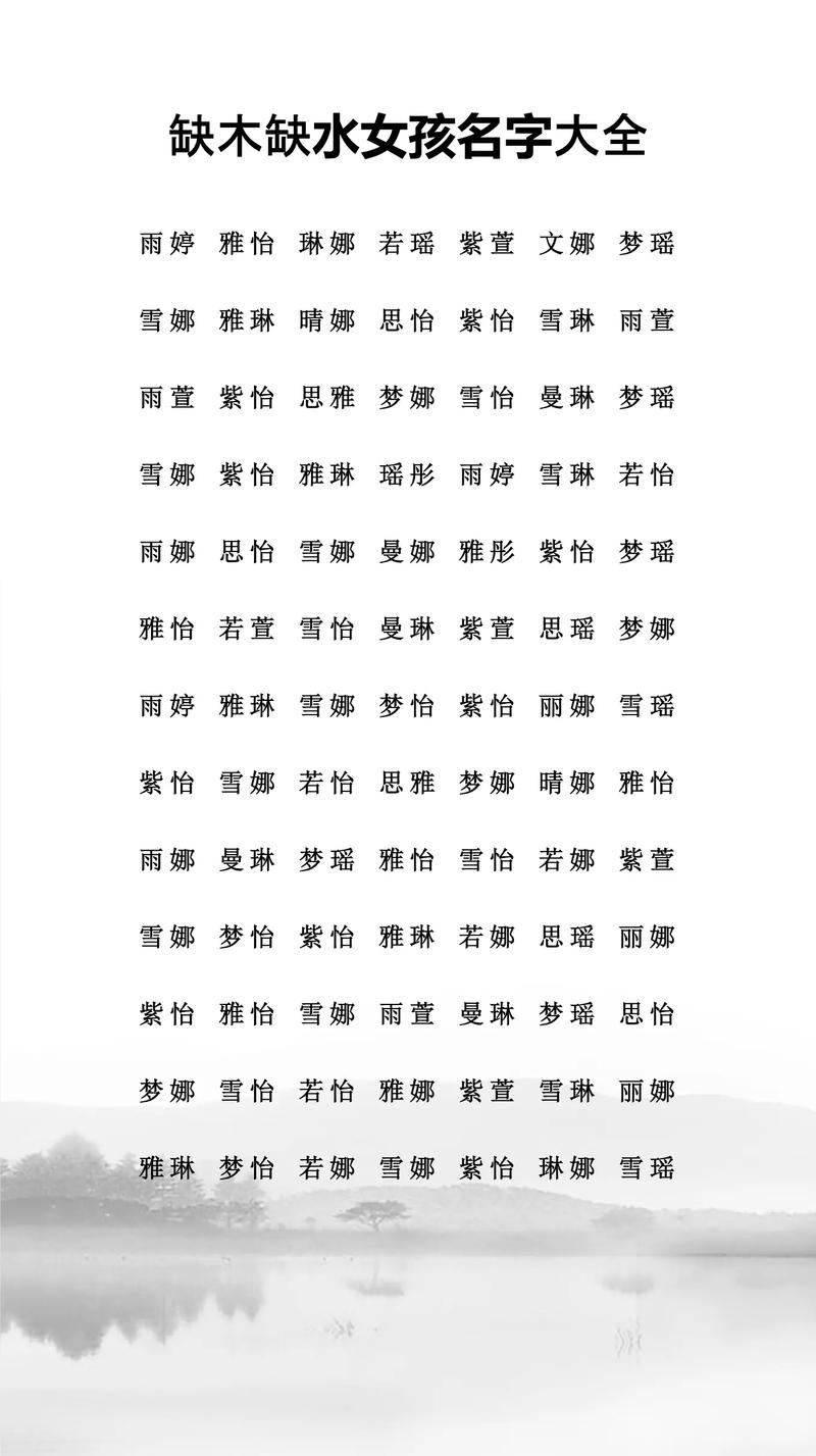 女孩缺土缺木，有没有什么名字既全文雅又符合五行？