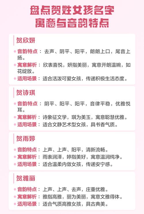 贺姓女孩名字缺火，有没有好听又寓意好的长名字推荐？
