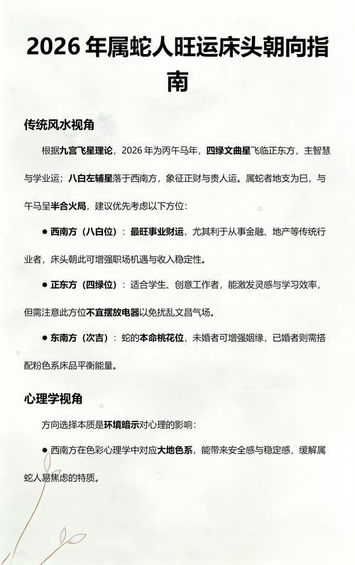 属蛇人的床头朝哪个方位摆放最吉利？有没有什么特别的风水讲究？