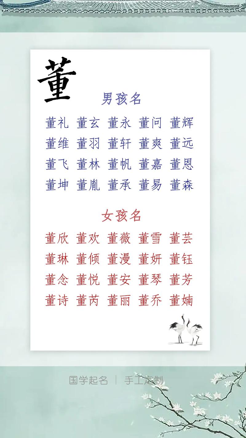 父母都姓董，如何给孩子起一个既独特又好听的姓名呢？