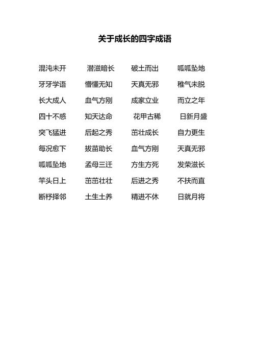 形容孩子天真无邪、快乐成长的成语有哪些？