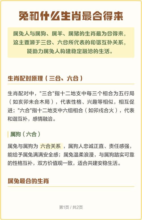 男生生肖兔和哪个生肖最匹配？