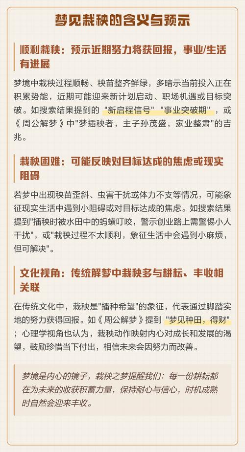 梦见插秧预示着什么吉凶，有什么特别的预兆吗？