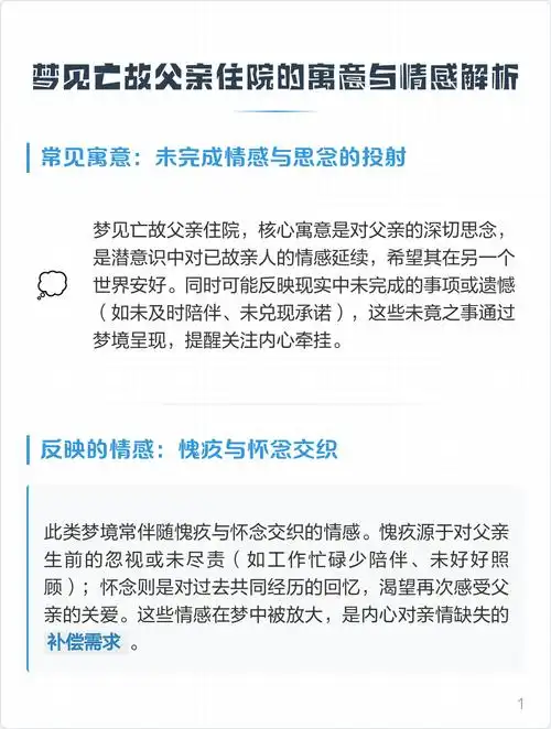 女儿梦到爸爸病重但意识清醒，这梦境是什么含义？