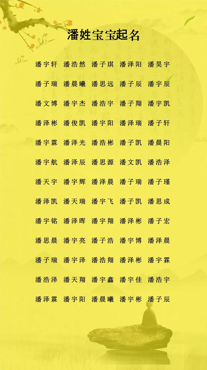 潘姓男孩女孩取名，有没有好的名字推荐？