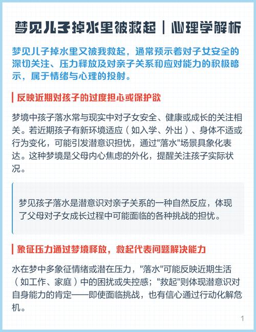 梦见儿子掉水里自己救上来的预兆是什么？