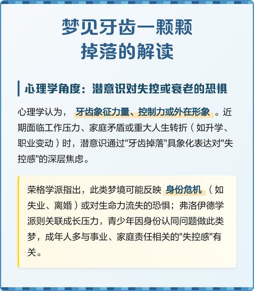 晚上Zuo梦掉了一颗牙齿是什么预兆或暗示？