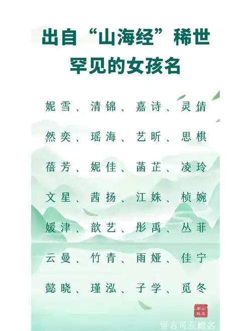 有哪些女孩名字中包含有山有水的字？