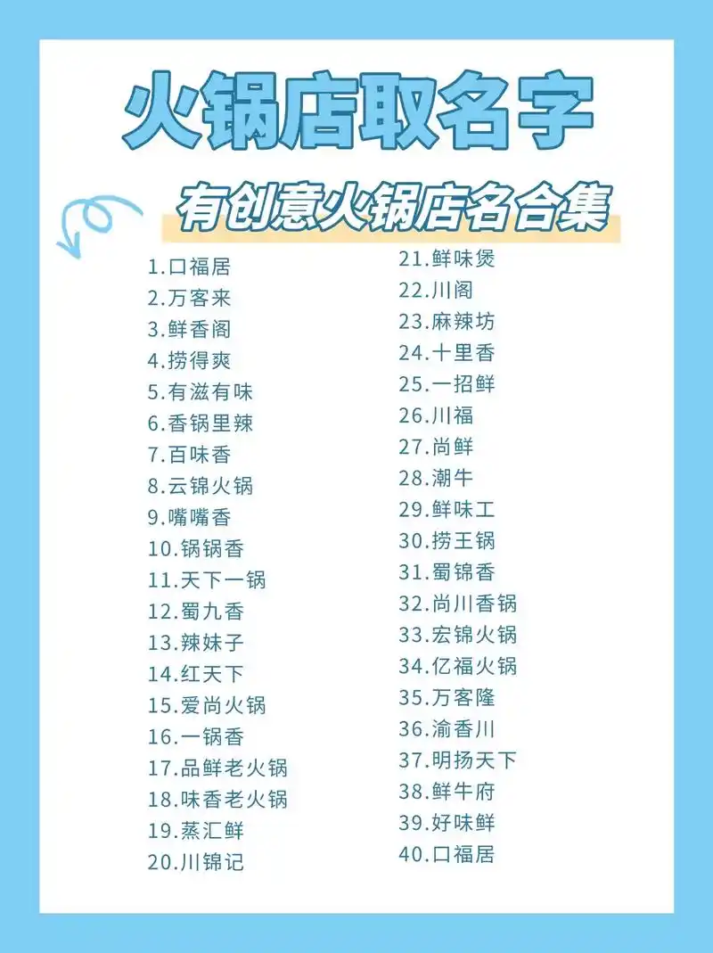 火锅店名字起名，有哪些好听的推荐？