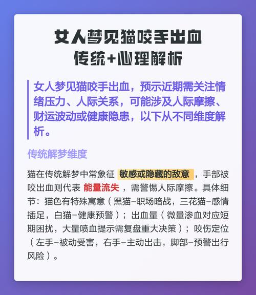 女人梦见被猫咬了是什么征兆或预示？