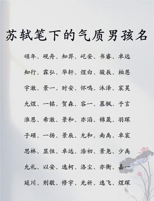 有没有富有诗意的男孩名字推荐？